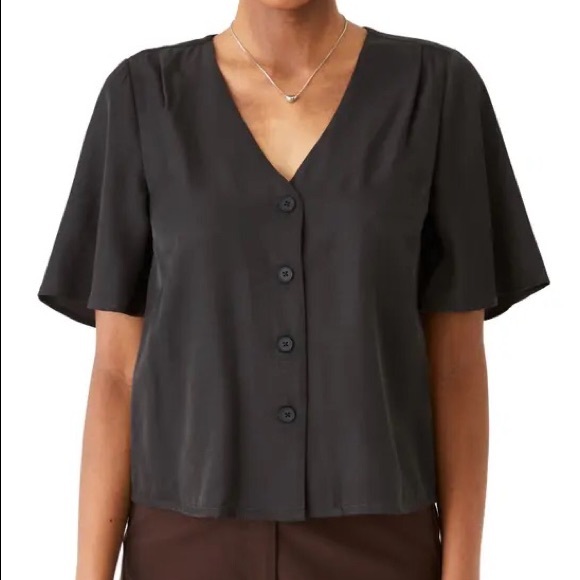 Frank and Oak Flutter Sleeve Top - Picture 1 of 6